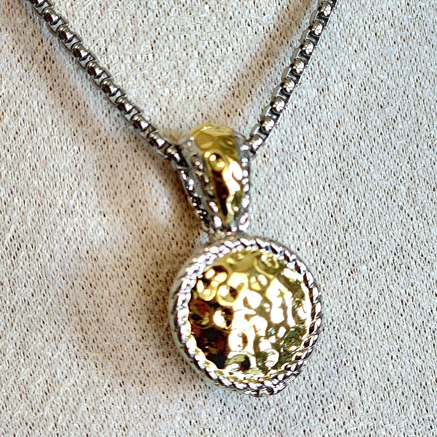 Round Hammered Necklace