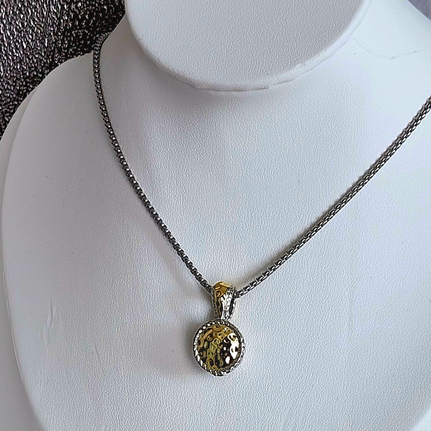 Round Hammered Necklace