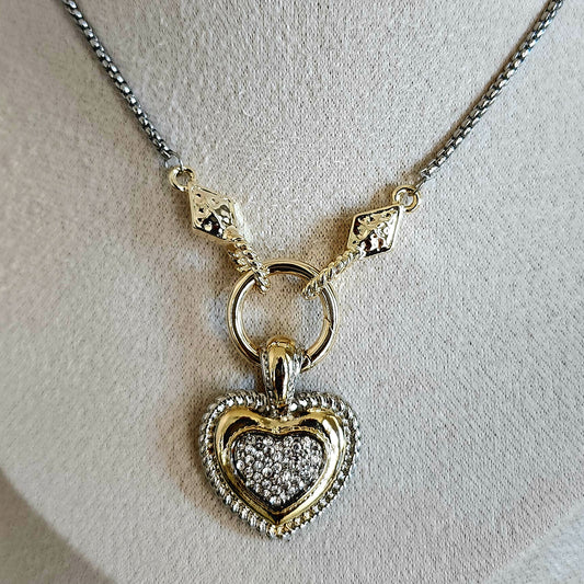 Pave Heart Pendant Necklace