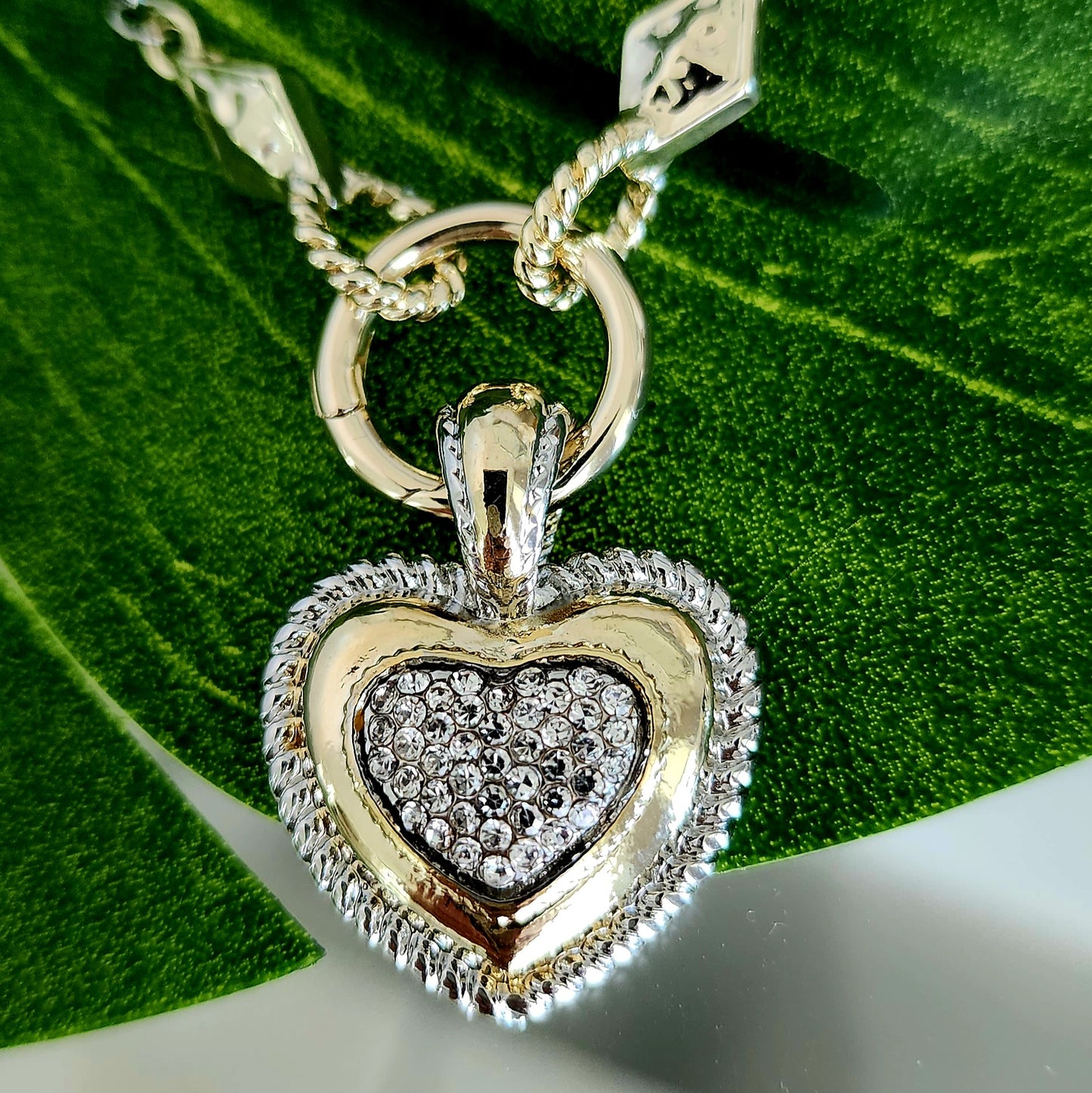 Pave Heart Pendant Necklace