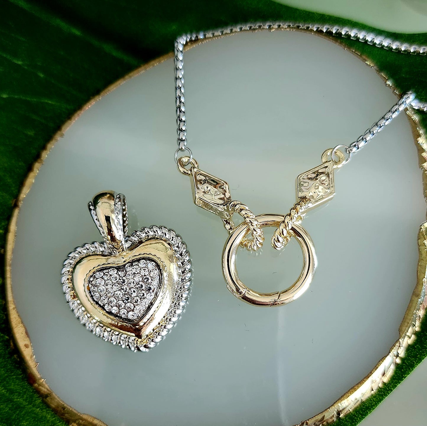 Pave Heart Pendant Necklace