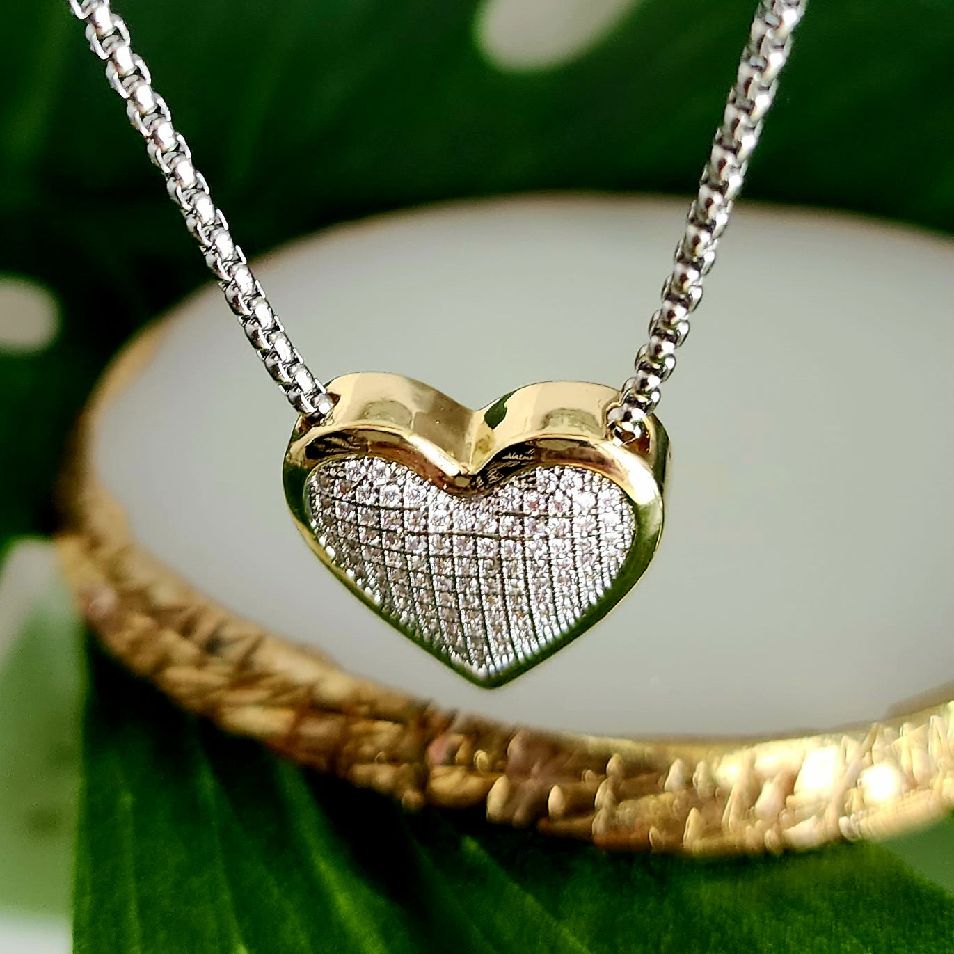 2Tone Heart Necklace