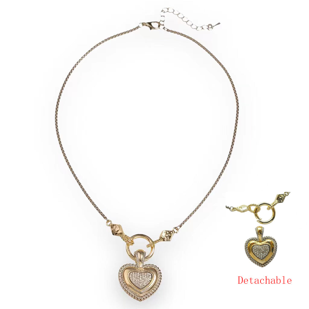 Pave Heart Pendant Necklace