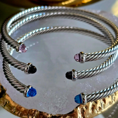 Cable Classics Open Cuff Bracelets Trio Set