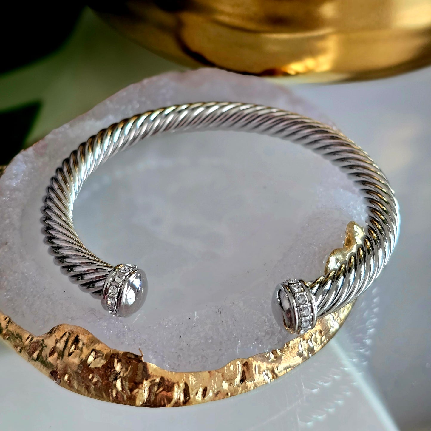 Basic Cable Bracelet with Zirconias