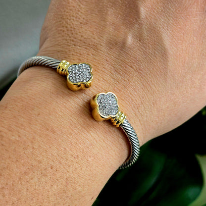 Four Leaf Clover Cable Bracelet