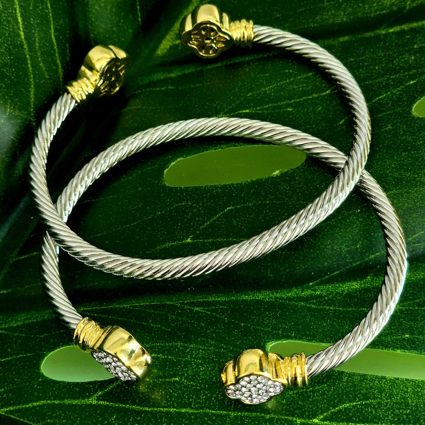Four Leaf Clover Cable Bracelet